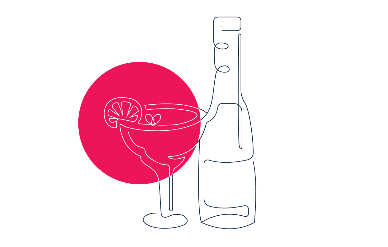 Illustration of Alcohol Bottles