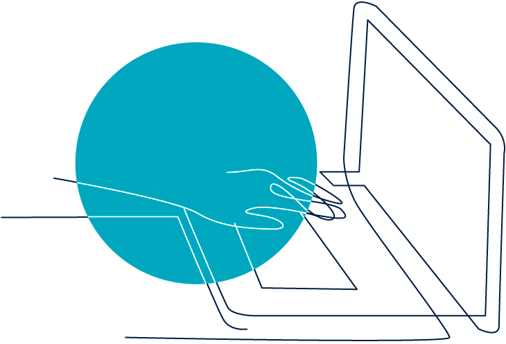Online Learning on a Laptop Illustration