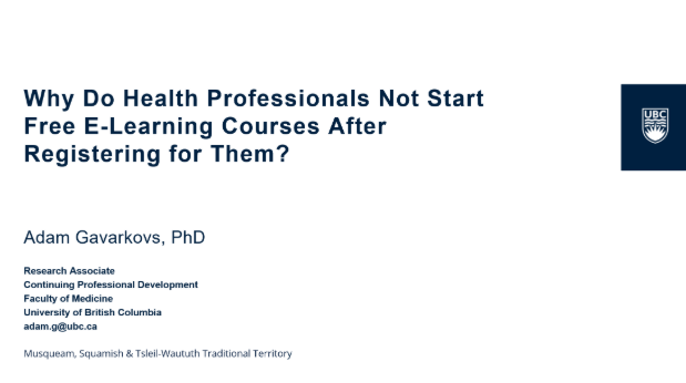 Health Professionals Not Start E-Learning Courses 