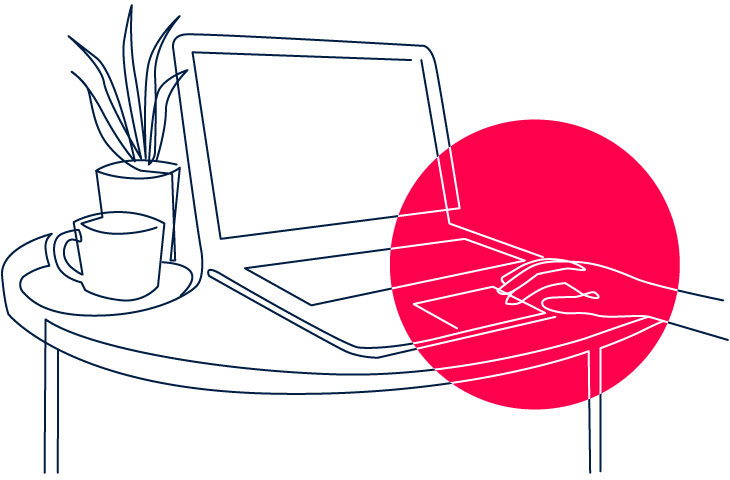 Illustration of a Laptop on a Desk