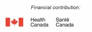 Canadian flag with text acknowledging funding from Health Canada. 