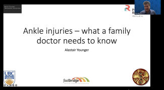 June 14, 2022:  Ankle injuries - what a primary care provider needs to know by Dr. Alastair Younger