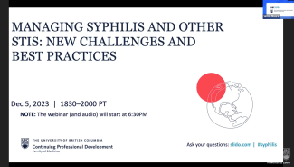 Managing Syphilis and other STIs