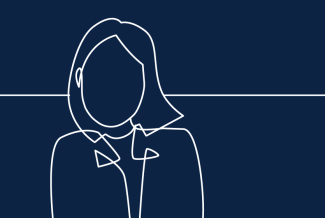 A simple line drawing showing the outline of a person's head and shoulders.
