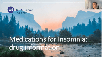 Medications for Insomnia: Drug Information by Ms. Sanjeev Bains
